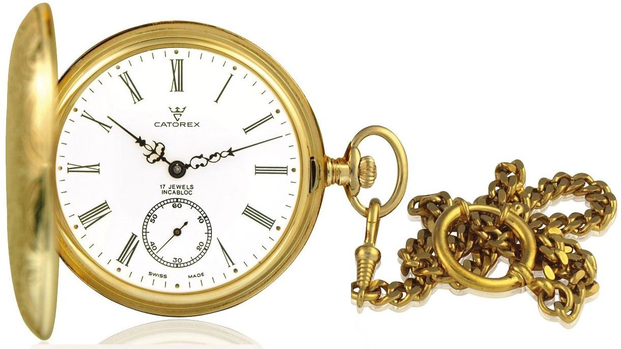 Catorex Mens 171.6.1634.110 Les Breuleux Collection Automatic White Dial Pocket Watch